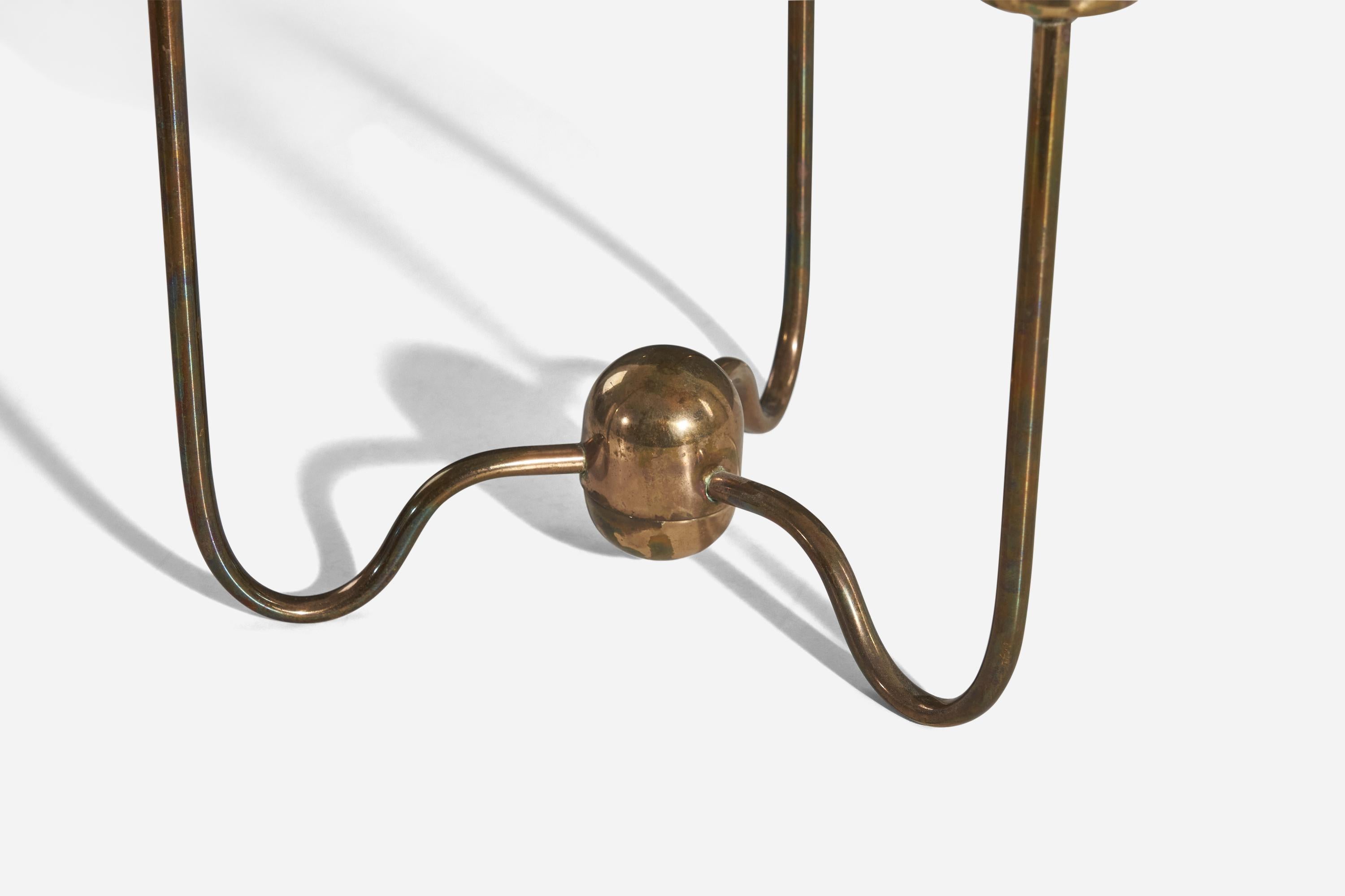 Mid-20th Century Josef Frank, Table Lamp Model 2468, Brass, Cotton, Svenskt Tenn, Sweden, 1950s
