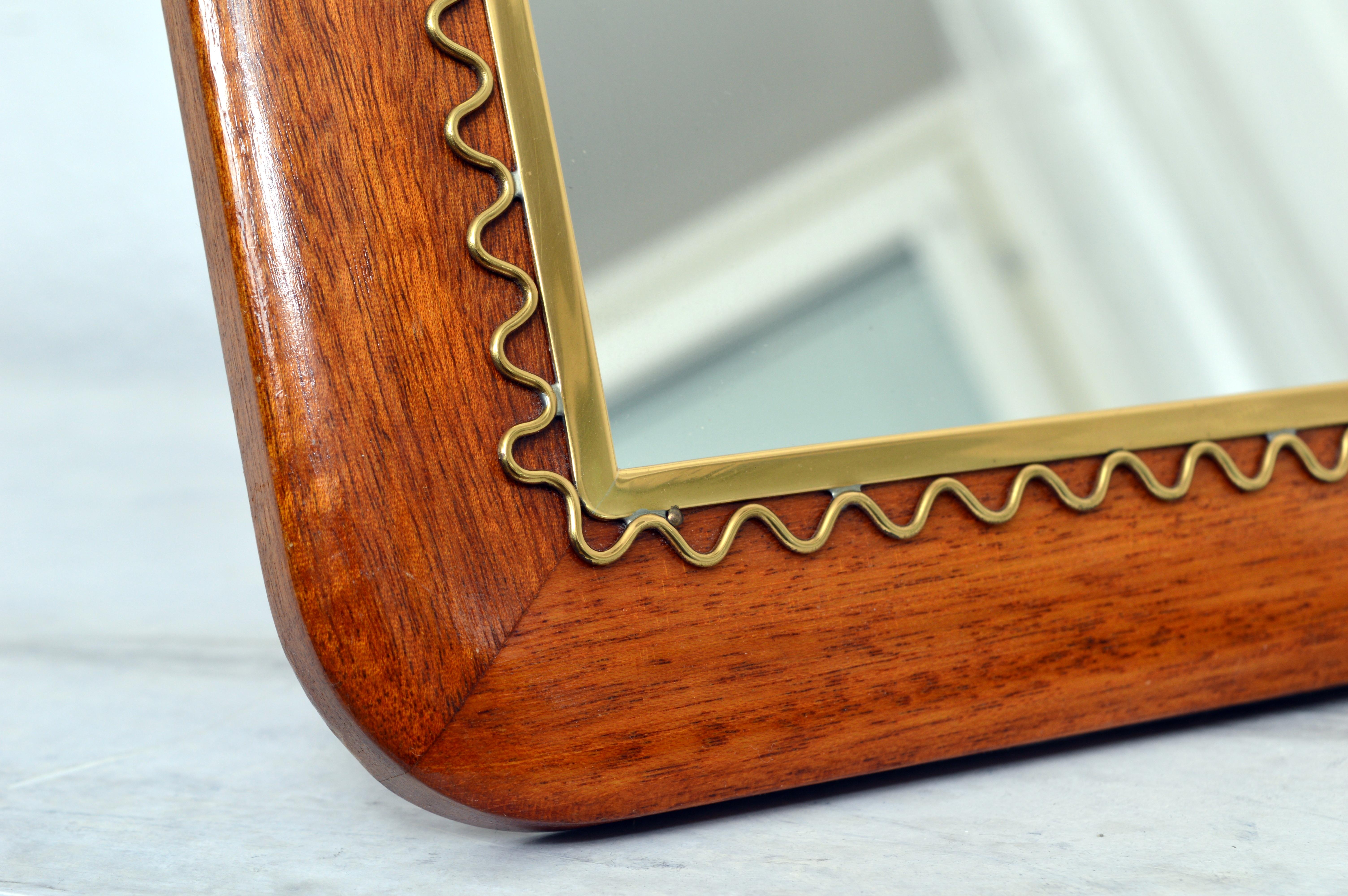 Stained Josef Frank Table or Wall Mirror, Sweden, 1950s For Sale