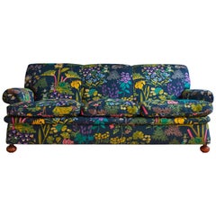 Josef Frank Three-Seat Sofa, New Upholstered in Linen Textile, 1940s