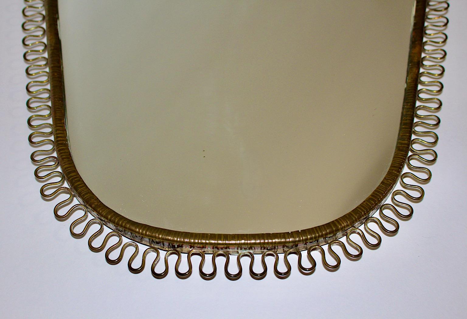 Josef Frank Vintage Brass Loop Wall Mirror for Svenskt Tenn 1940s Sweden 1