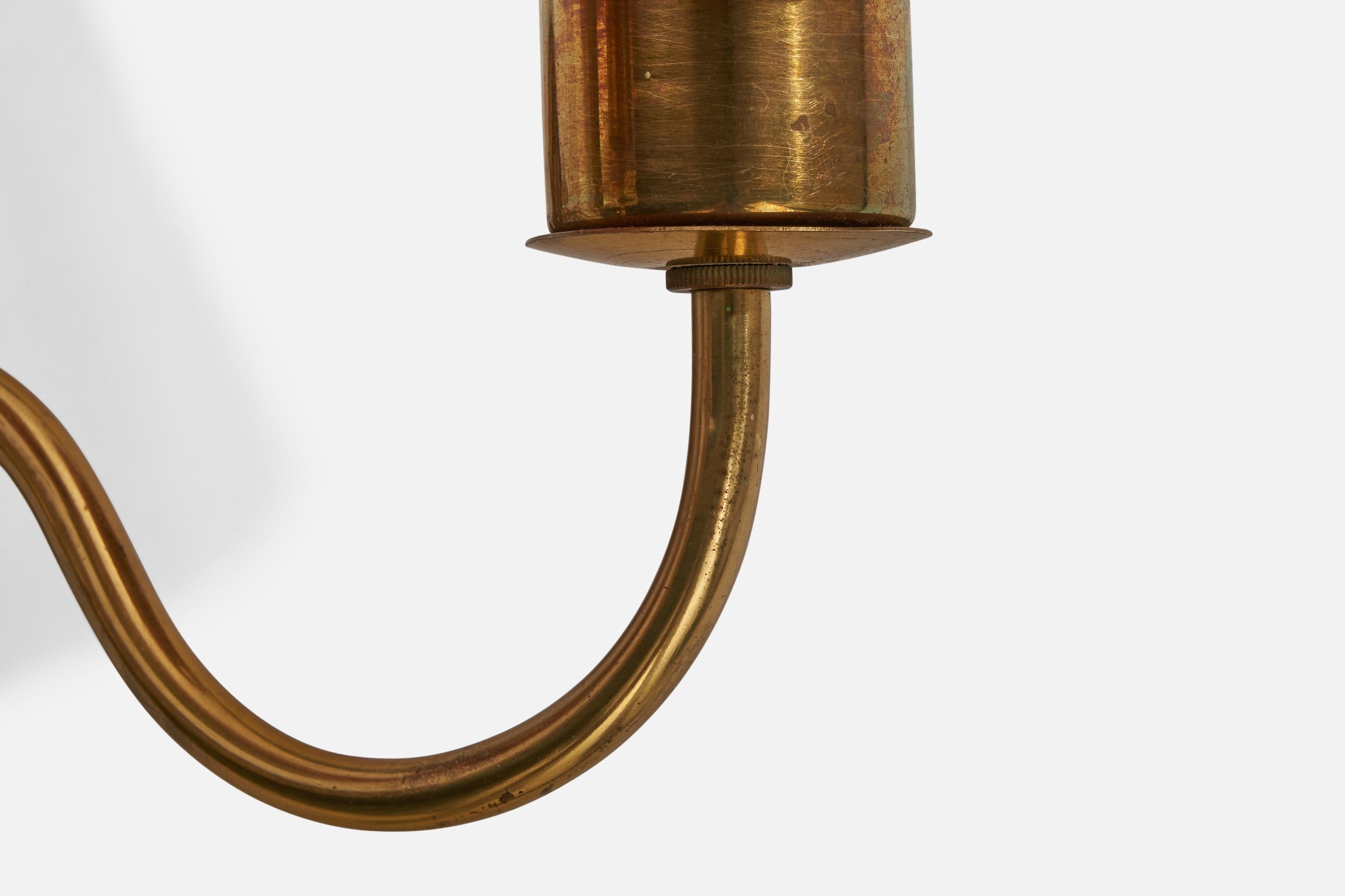 Josef Frank, Wall Light, Brass, Fabric Sweden, 1940s For Sale 2