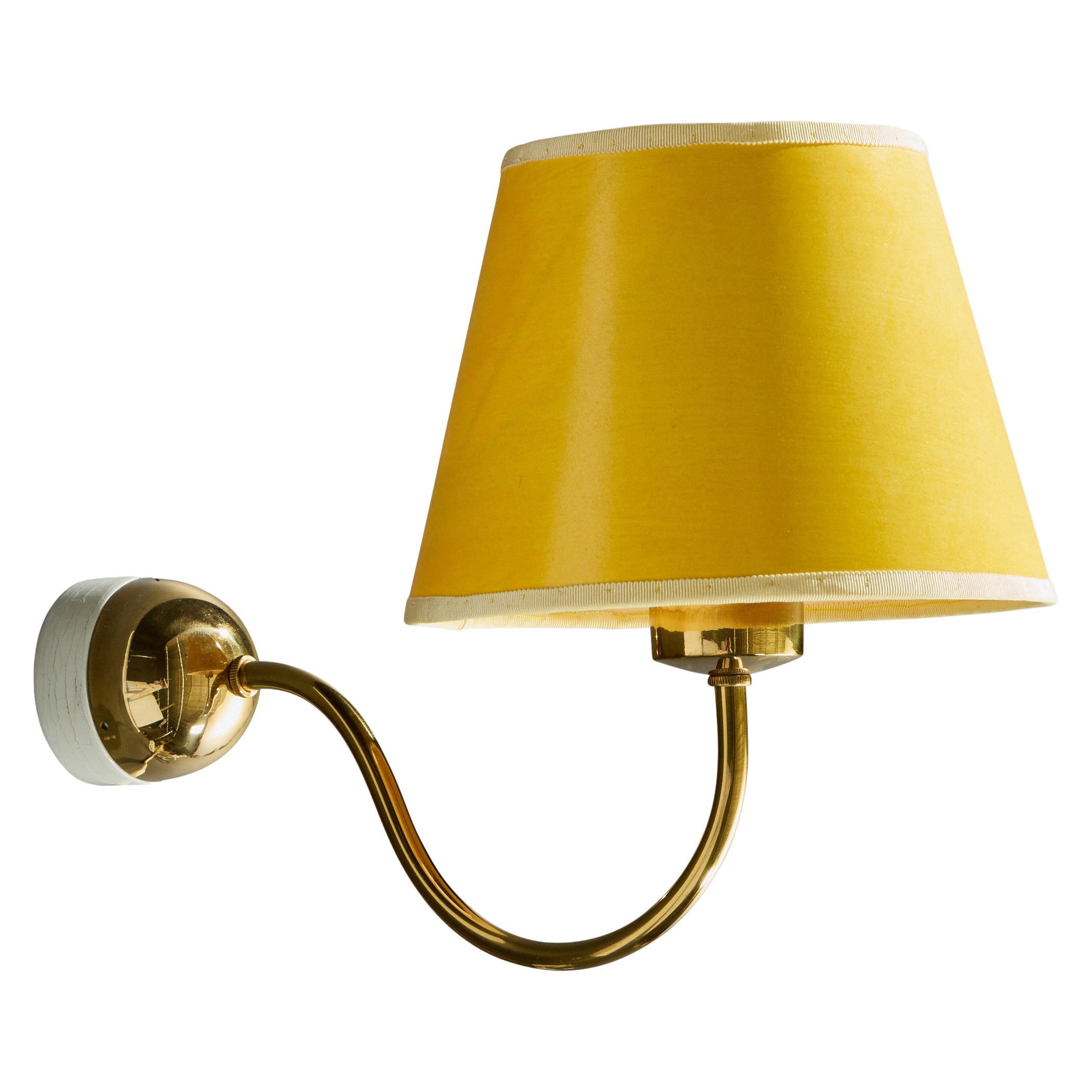 Josef Frank, Wall Light, Brass, Wood, Paper, Sweden, 1970s