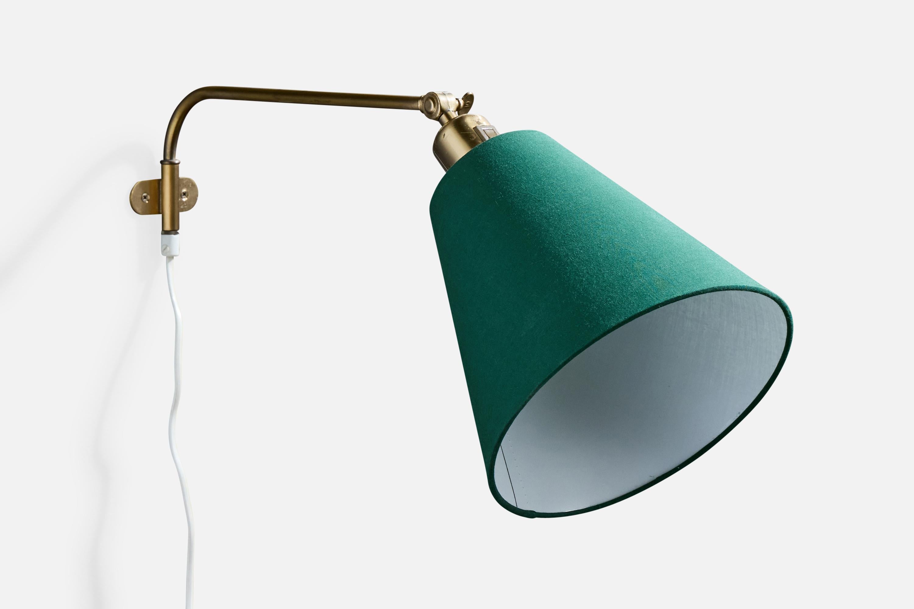 Josef Frank, Apliques, Latón, Tela, Suecia, años 1970 Sueco en venta