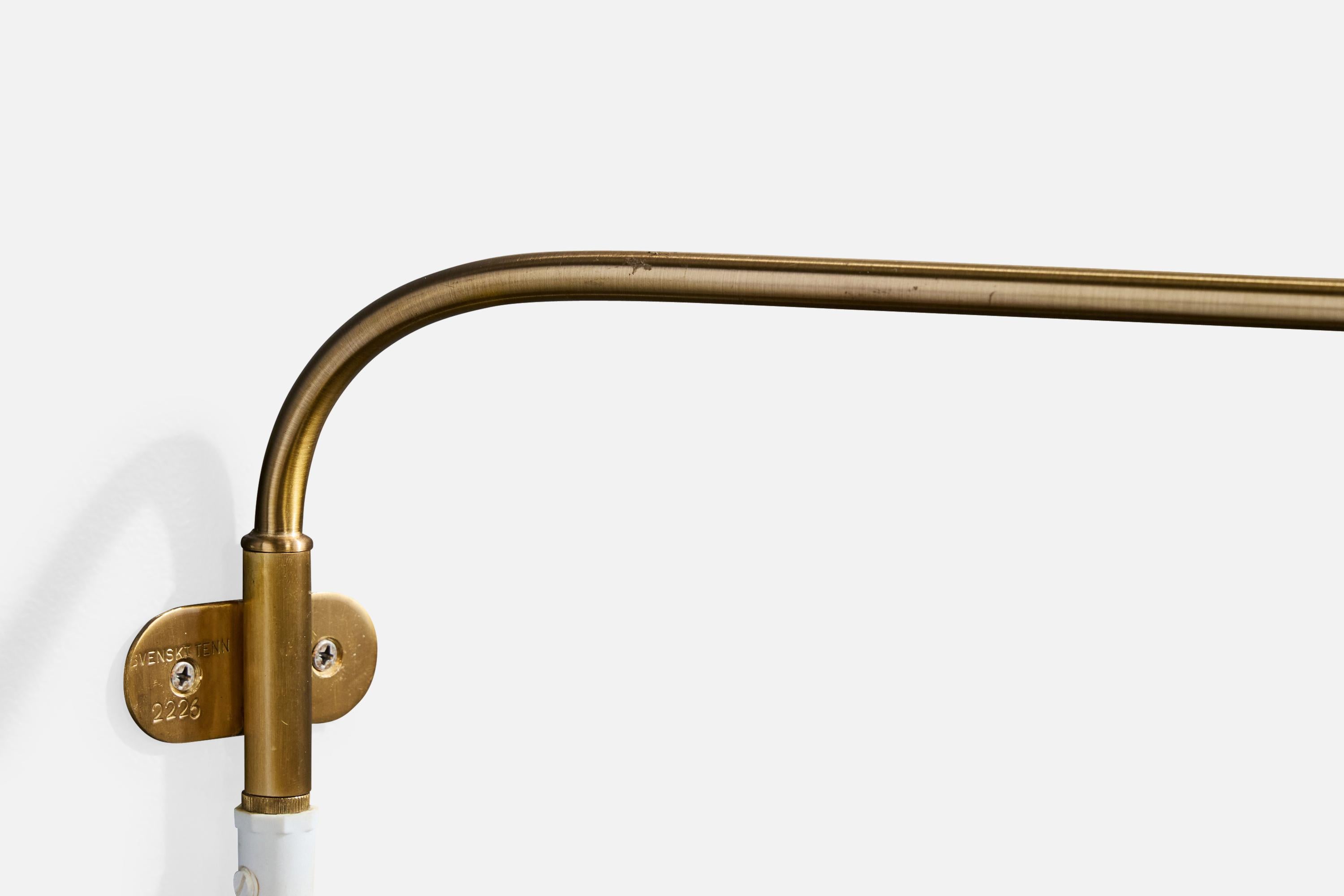 Josef Frank, Apliques, latón, ratán, Suecia, años 80 en venta 1