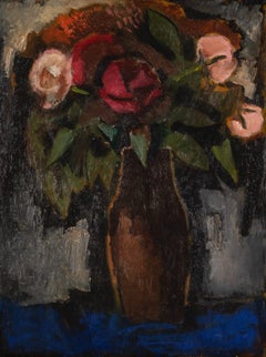 Flores, Pintura al óleo sobre lienzo de Josef Herman, 1962