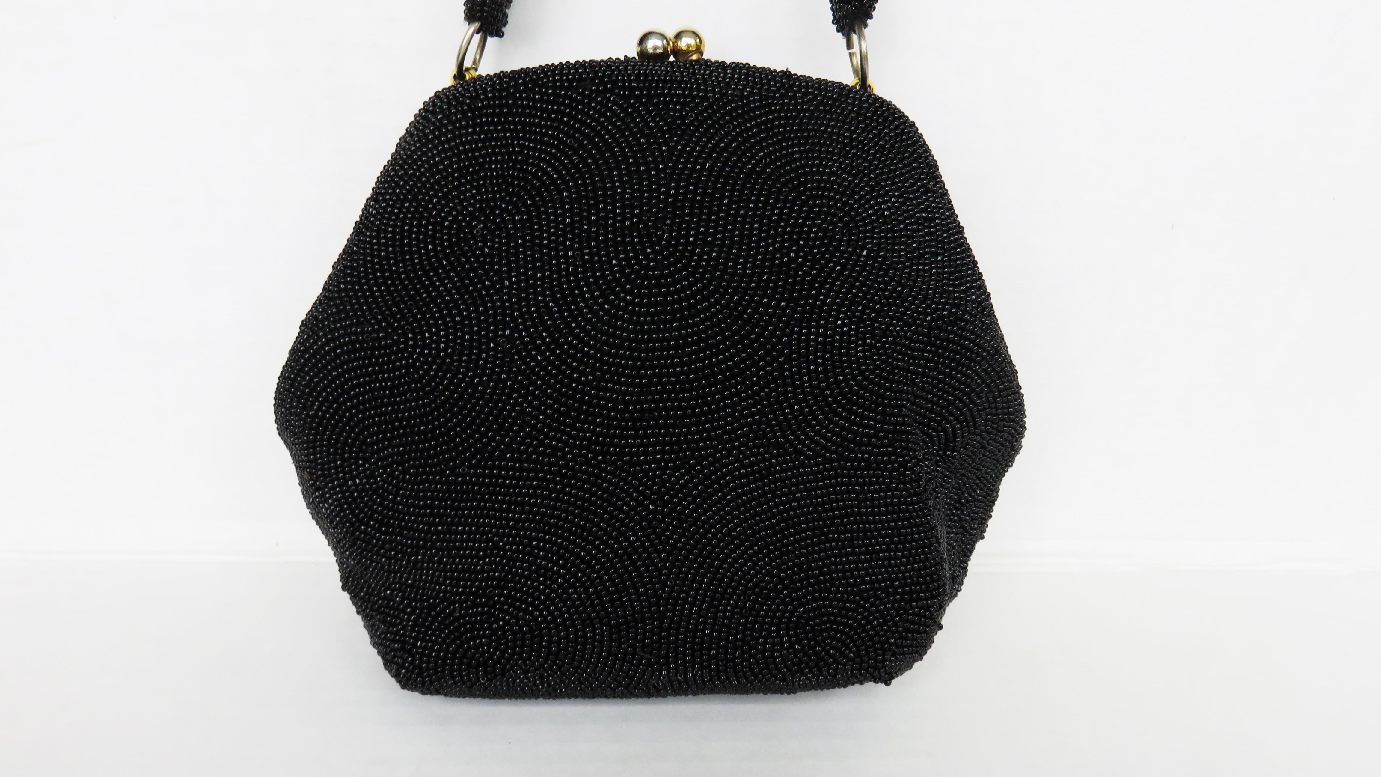 Women's Josef of Belgium Hexagon Glass Beaded 1940s Handbag For Sale