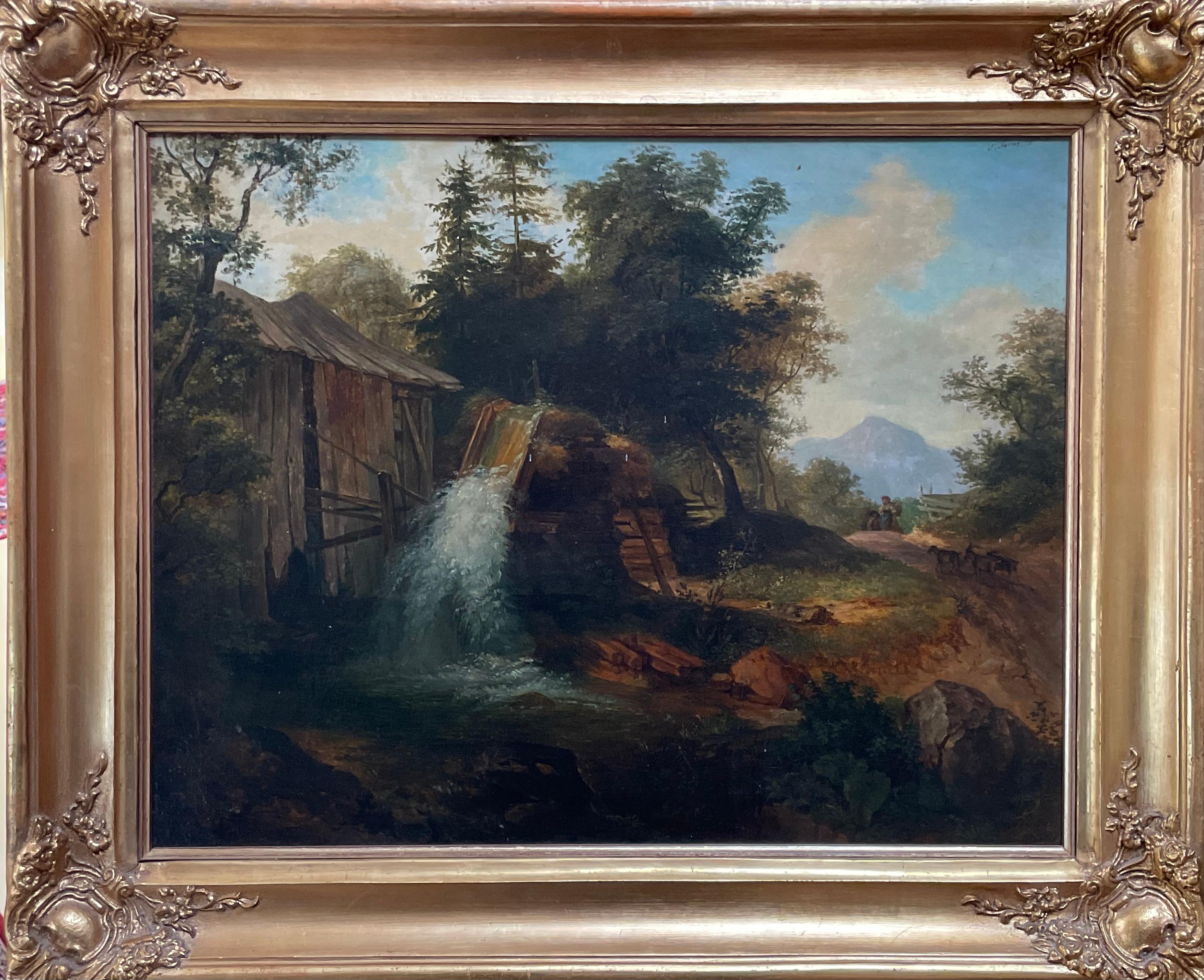 "Landscape with waterfall"