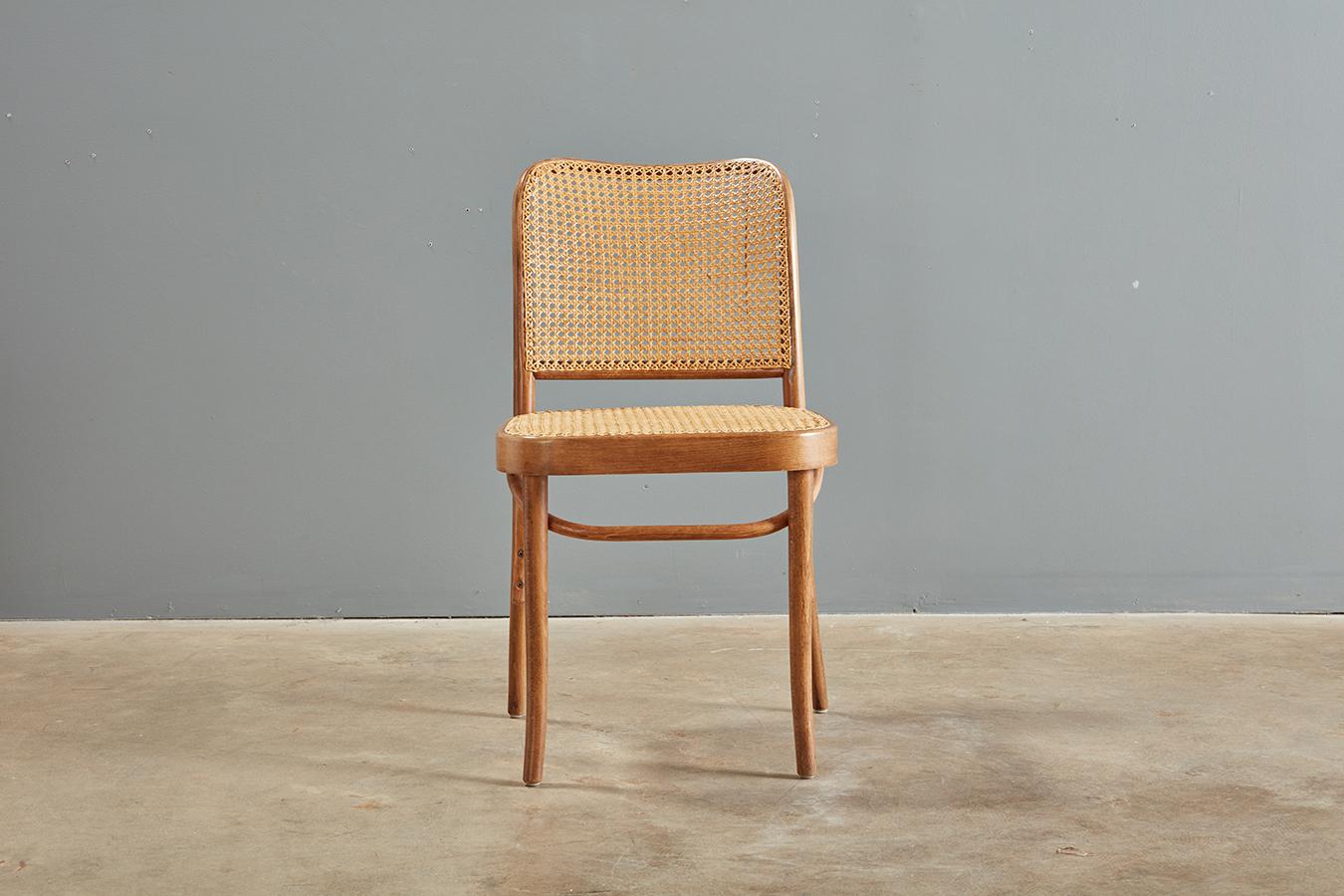 European Josef Hoffman Bentwood and Cane Prague Chair for Thonet, 8 available  For Sale