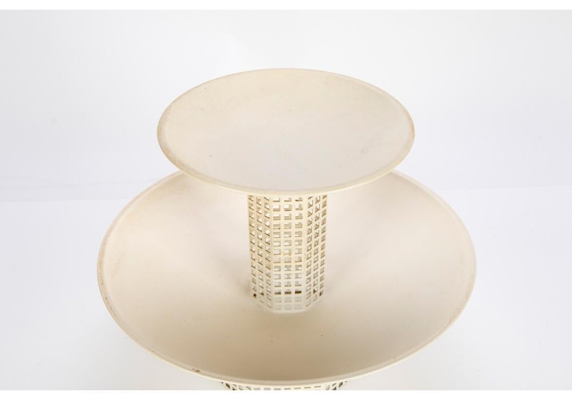 Vienna Secession Josef Hoffman Enamel Metal Tiered Fruit Bowl by Bieffeplast, Italy