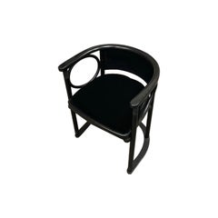 Josef Hoffman Fledermaus Chair in Black Mohair