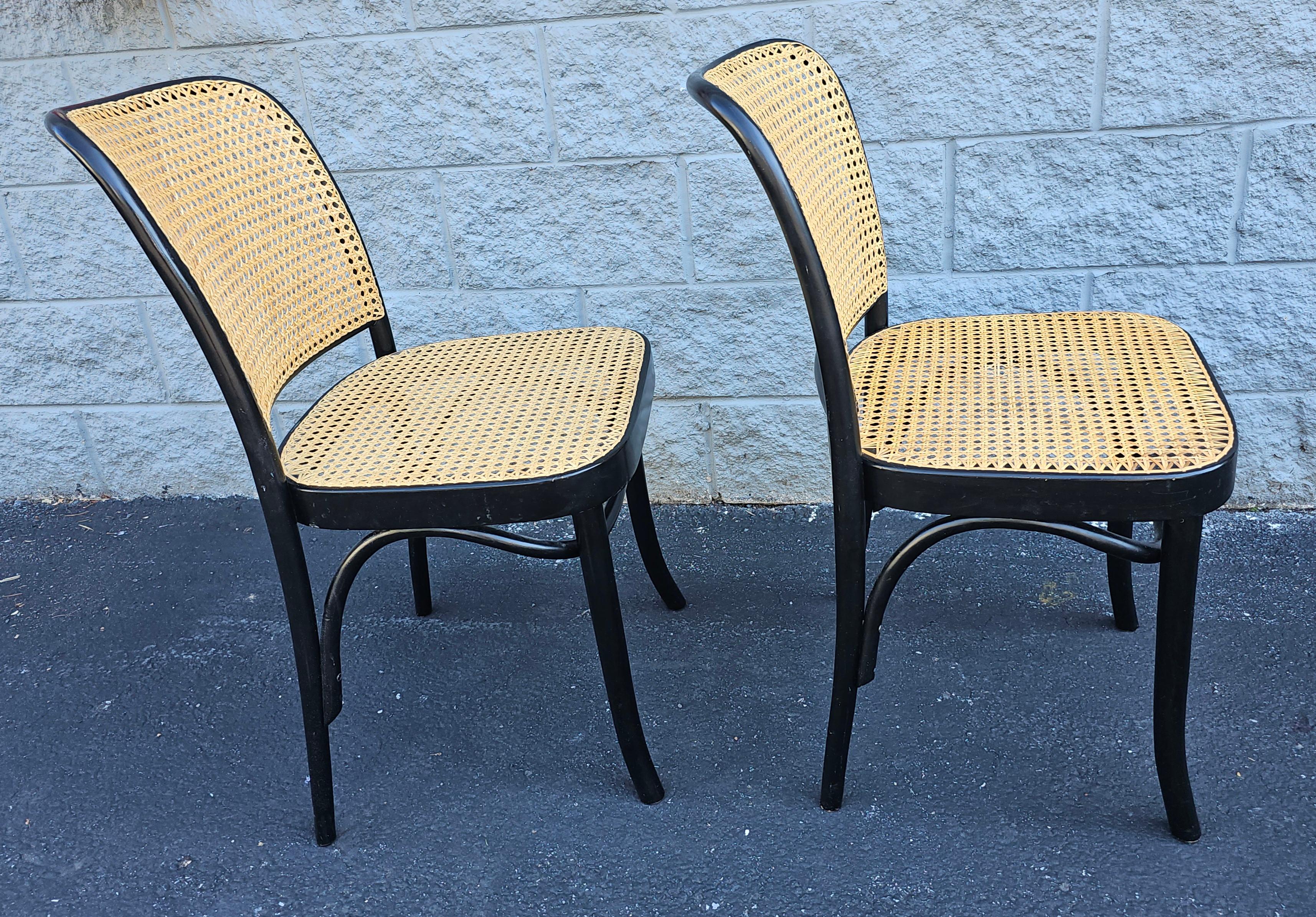  Mid-20th Century Josef Hoffmann For FMG Poland ebonized bentwood  and Cane chair.
Newer caning. Priced per item.