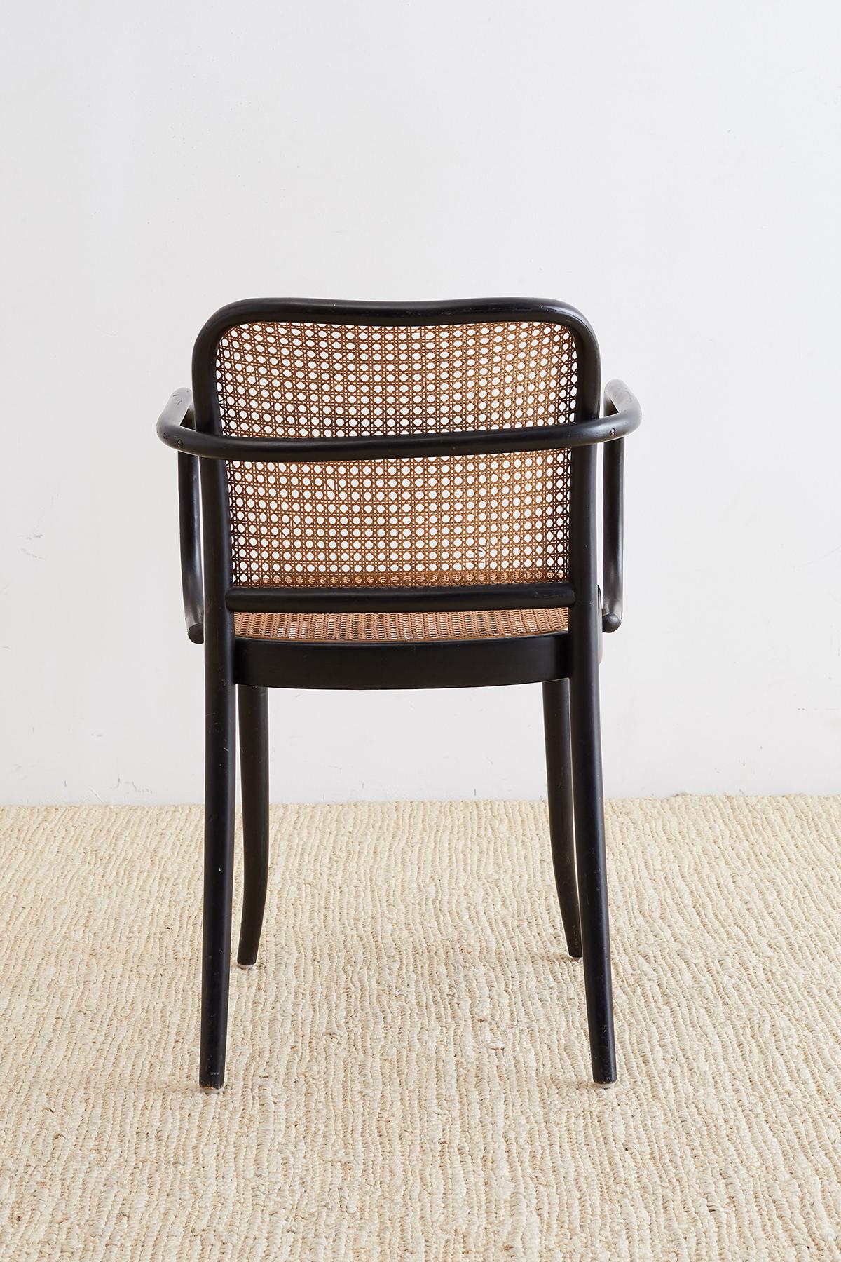 Hand-Crafted Josef Hoffman for Stendig Black Bentwood Prague Chairs