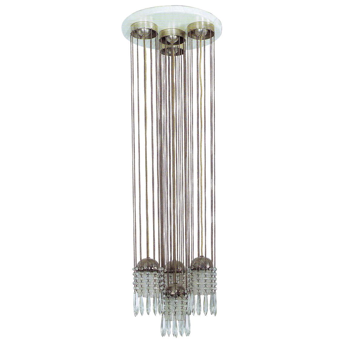 Josef Hoffman, Showroom of Wiener Werkstaette Chandelier Jugendstil, Re-Edition For Sale