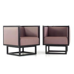 Josef Hoffman Style Midcentury Club Chairs, Pair
