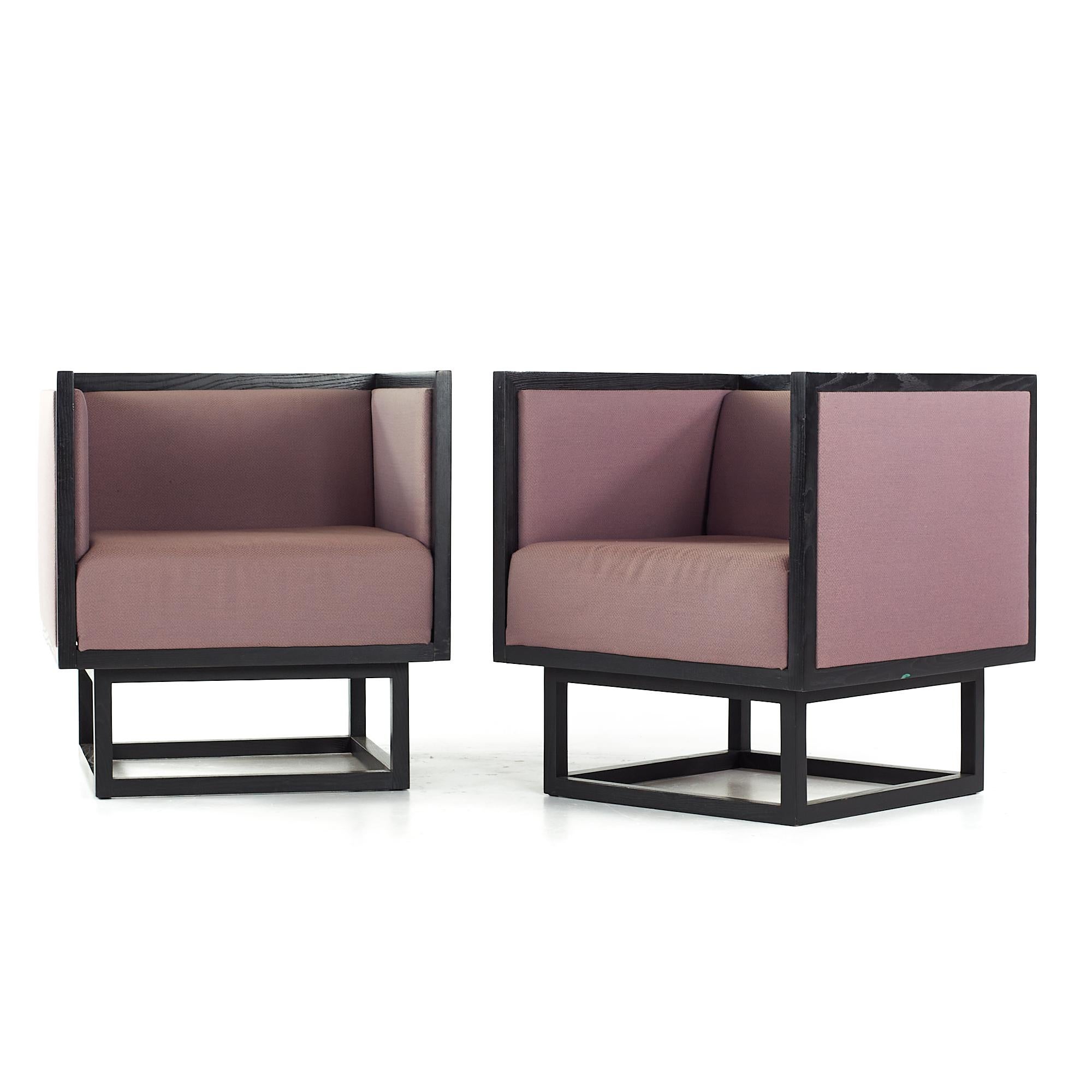 Mid-Century Modern Josef Hoffman Style Midcentury Club Chairs, Pair For Sale
