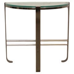 Josef Hoffman Style Vintage Demilune Chrome Side Table