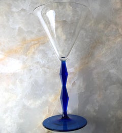 Josef Hoffman Glasses, Rare Deep Blue Colour, Secessionist, Austria, 1920's