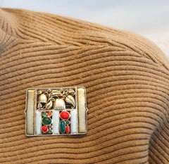 JOSEF HOFFMANN 1911-2011 Art Nouveau Bell Flowers Brooch In Sterling & Gemstones