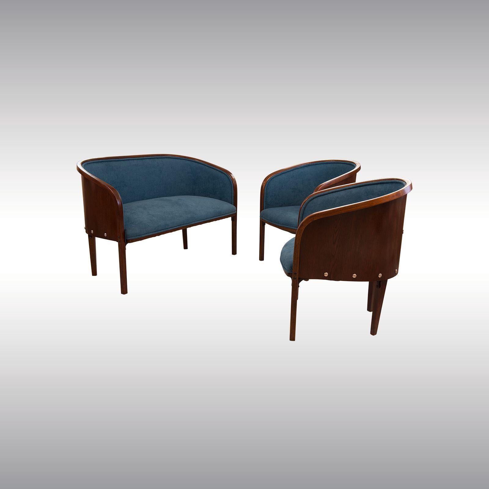20th Century Josef Hoffmann 795 Barrel Ensemble , by J. & J. Kohn For Sale