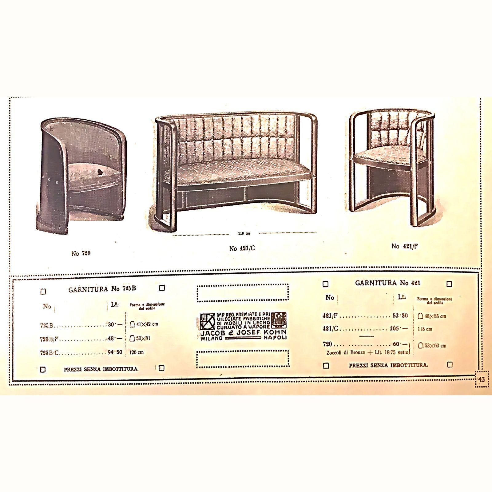 Beech Josef Hoffmann 795 Barrel Ensemble , by J. & J. Kohn For Sale