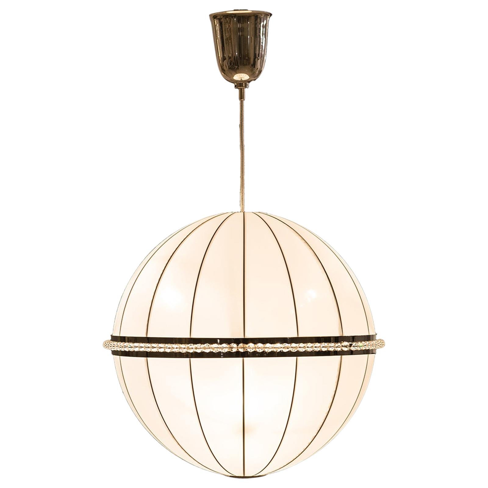 Jugendstil Josef Hoffmann and the Wiener Werksaette Silk/Brass Chandelier For Sale