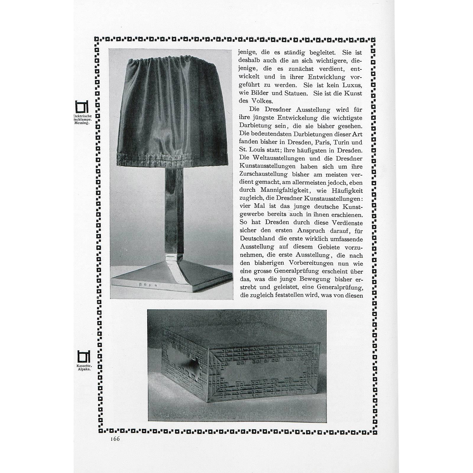 Jugendstil Josef Hoffmann et Wiener Werkstaette, lampe de bureau en laiton avec abat-jour en soie, réédition en vente