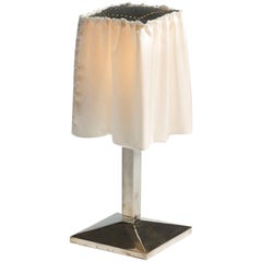 Josef Hoffmann and Wiener Werkstaette, Silk Shade Brass Table Lamp, Re-Edition