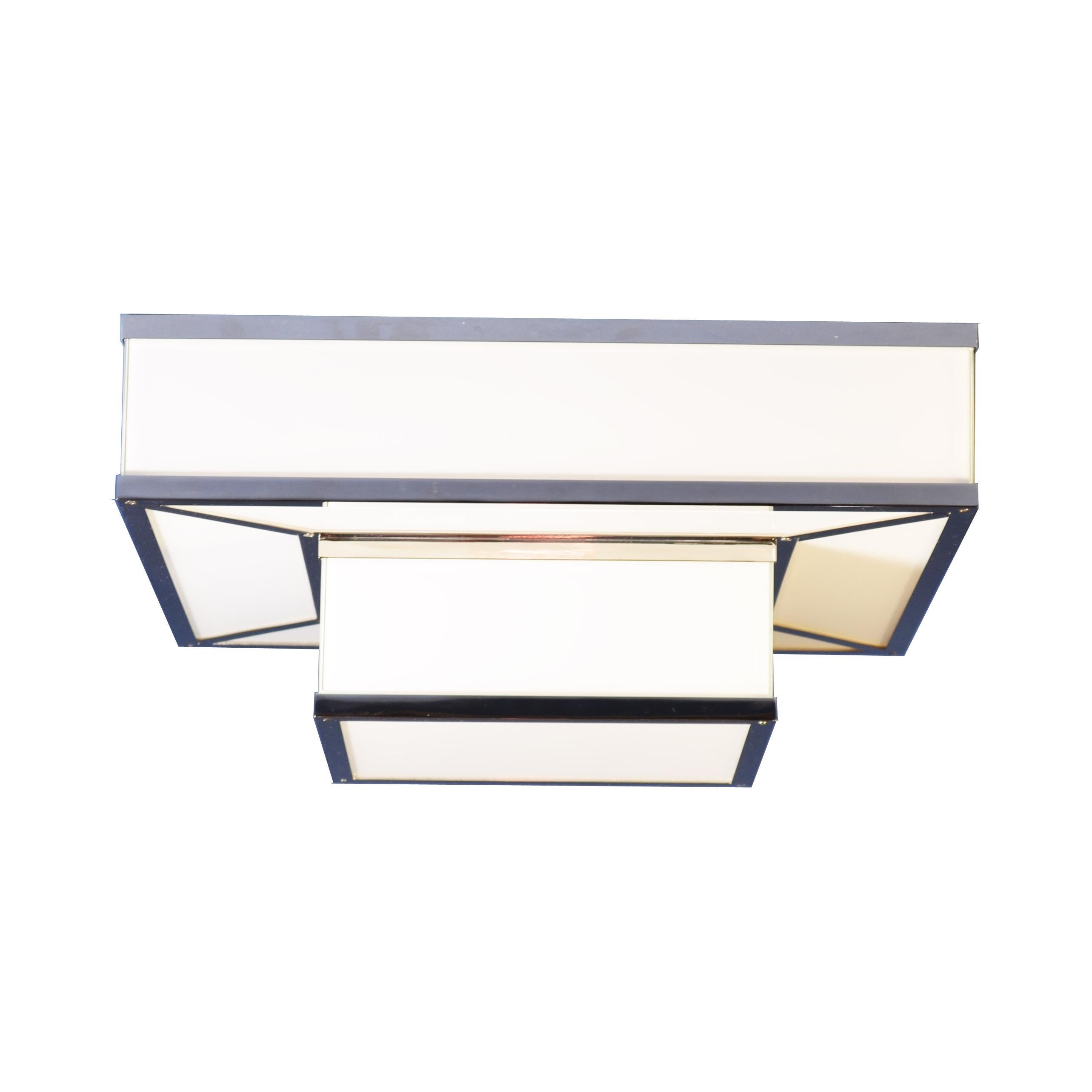 Hand-Crafted Josef Hoffmann and Wiener Werkstätte Flush Mount Lamp Re Edition For Sale