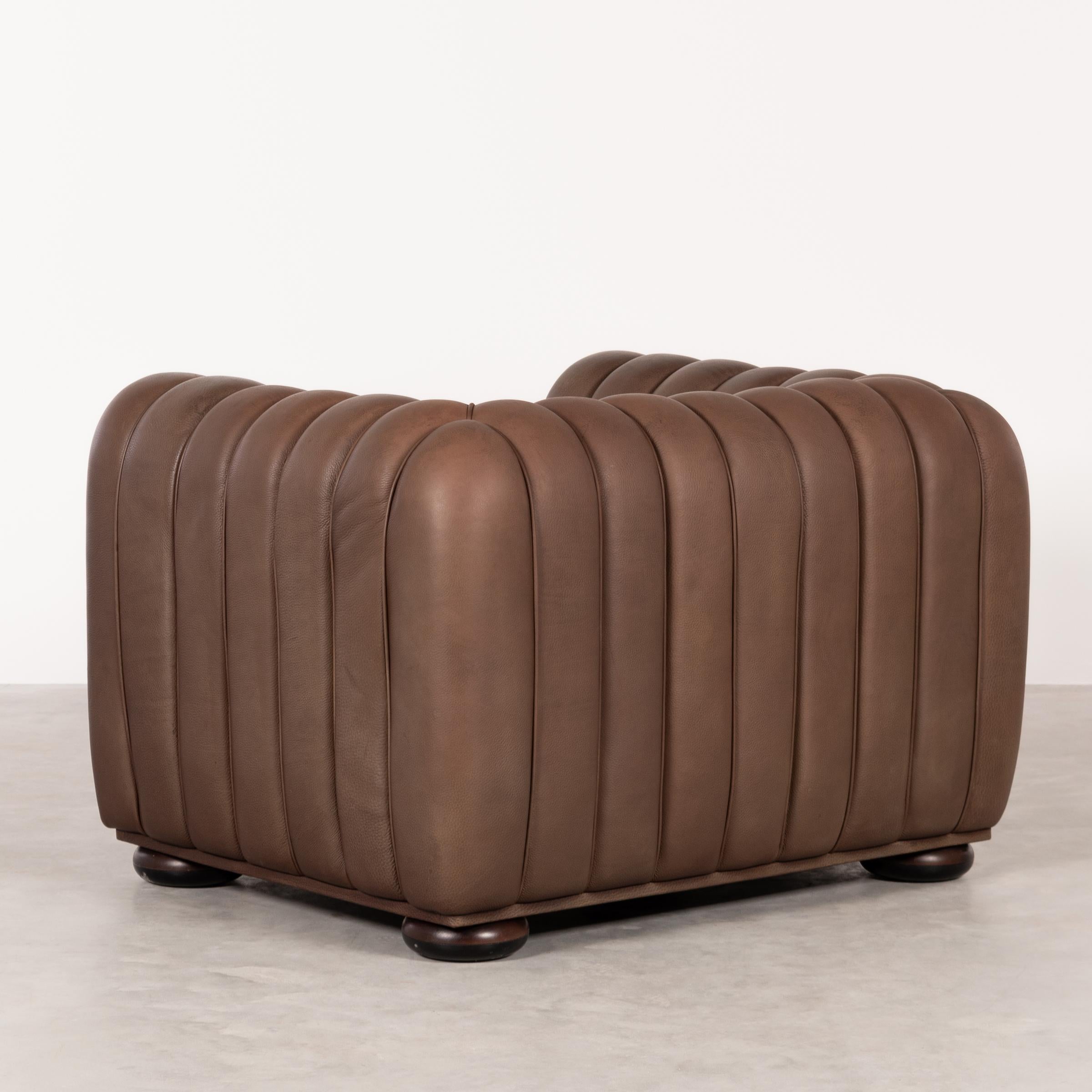 Josef Hoffmann Armchair Model Club 1910 in Brown Leather for Wittmann, Austria In Good Condition In Amsterdam, NL