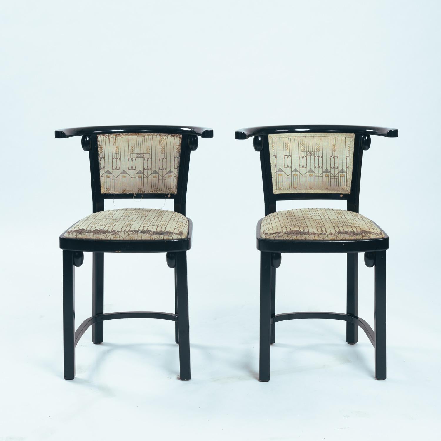 Josef Hoffmann Jugendstil Fledermausstuhl von Thonet, 2er Set im Angebot 4
