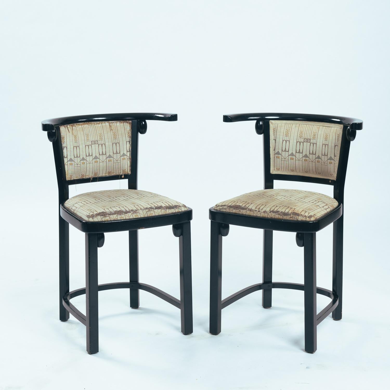 Josef Hoffmann Jugendstil Fledermausstuhl von Thonet, 2er Set im Angebot 5