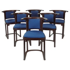 Ensemble de 6 chaises de salle à manger Art Nouveau Josef Hoffmann Fledermaus par Wittmann