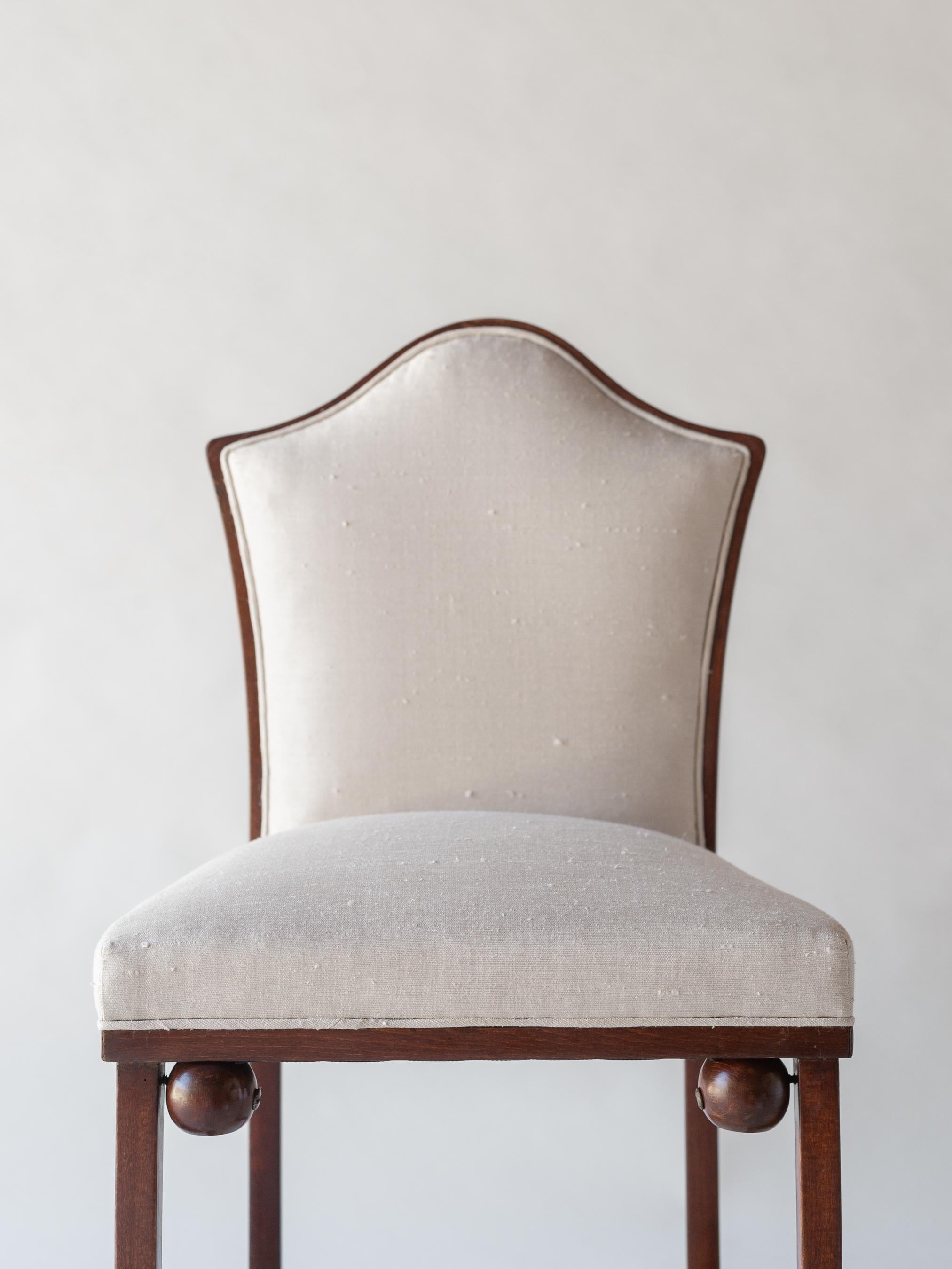Silk Josef Hoffmann 'Attrib.' Upholstered Side Chair, C. 1910