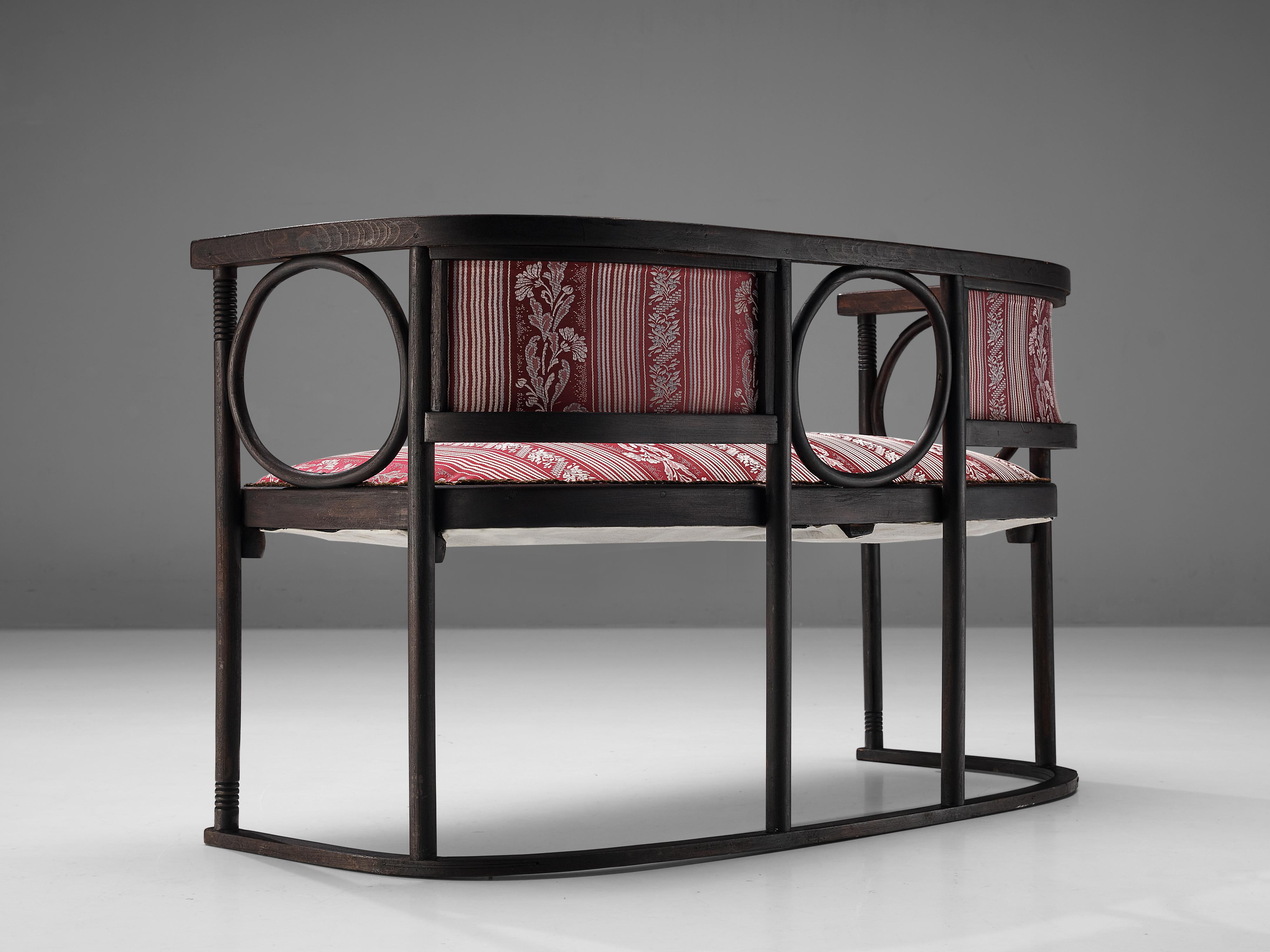 Josef Hoffmann Bench in Floral Upholstery 1