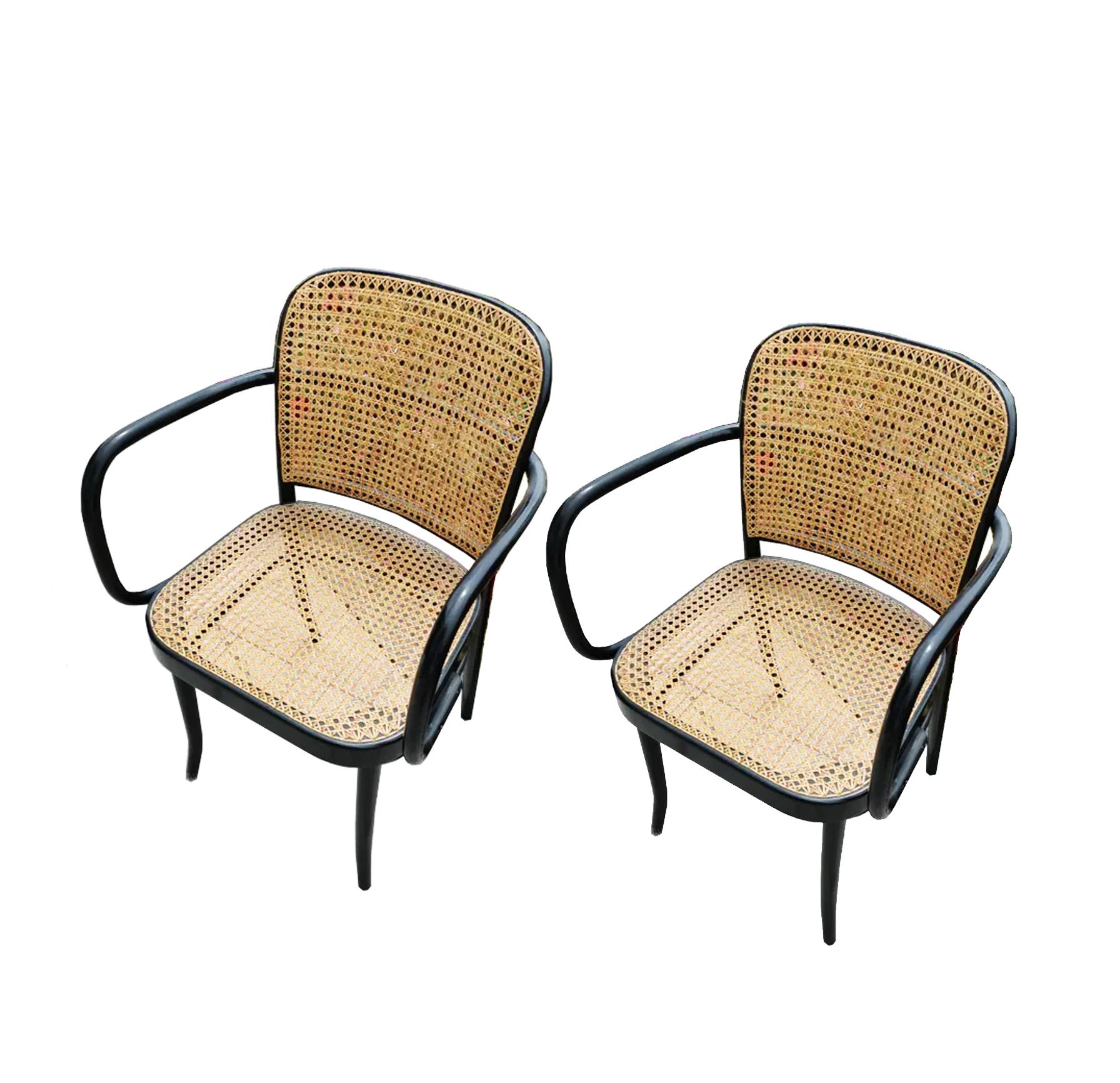 Thonet  Josef Hoffmann Bentwood Chairs, No. 811 Set of Two, Czech Republic 2