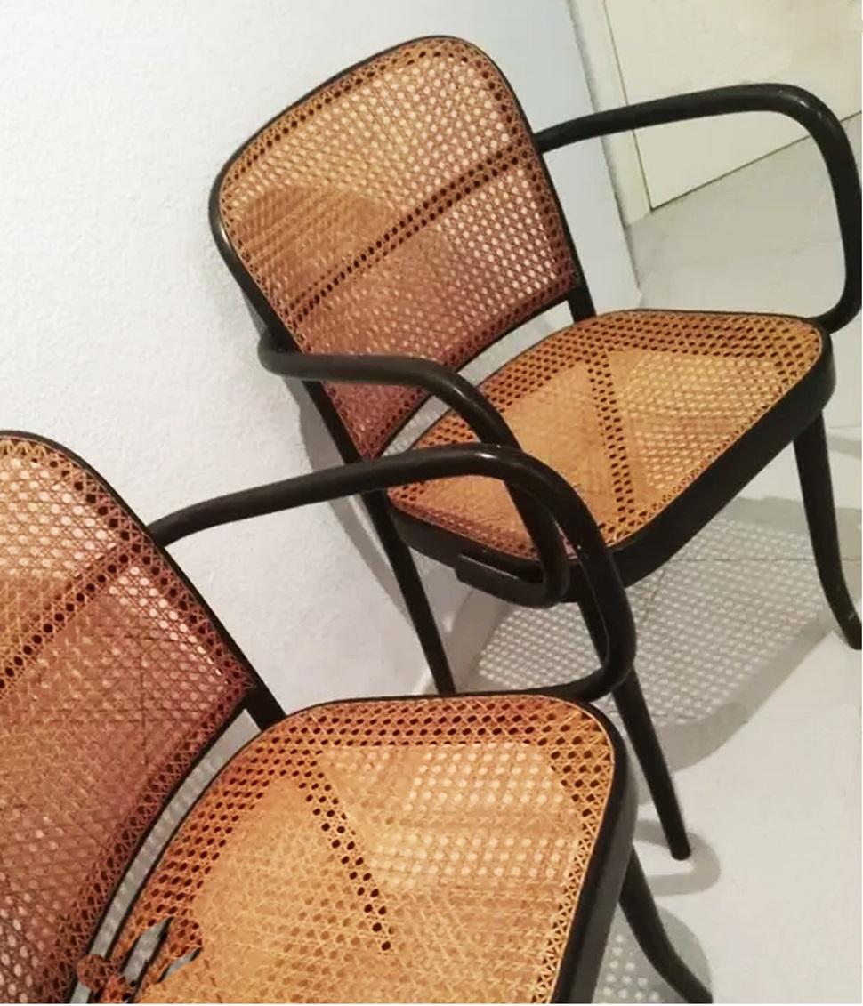  *I have several other pieces. Consult
Consult shipping price, personalized, we will give you the quote as soon as possible

Josef Hoffmann bentwood cane dining chairs, Set of two designed for Thonet in the late 1920s, 
The No. 811 is attributed to