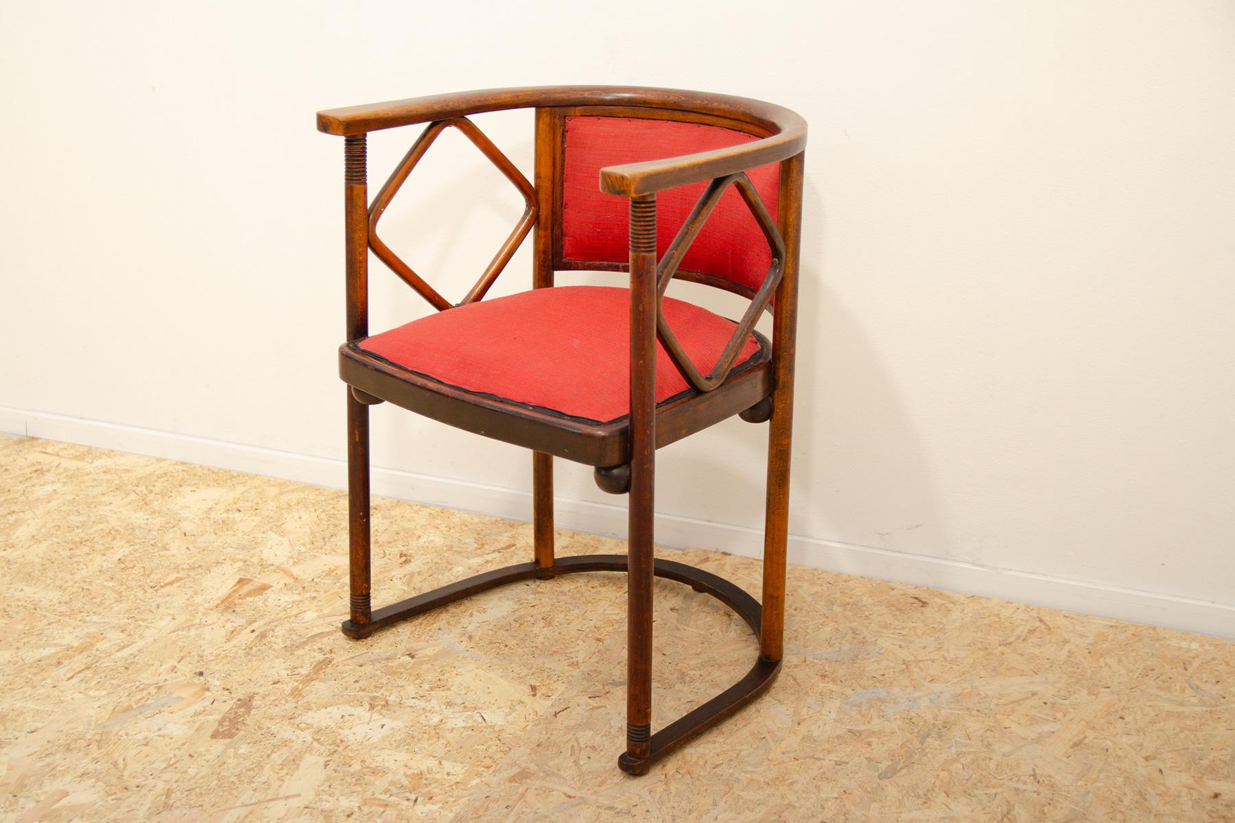 Fabric Josef Hoffmann bentwood chair from the Fledermaus cabaret, 1905 For Sale