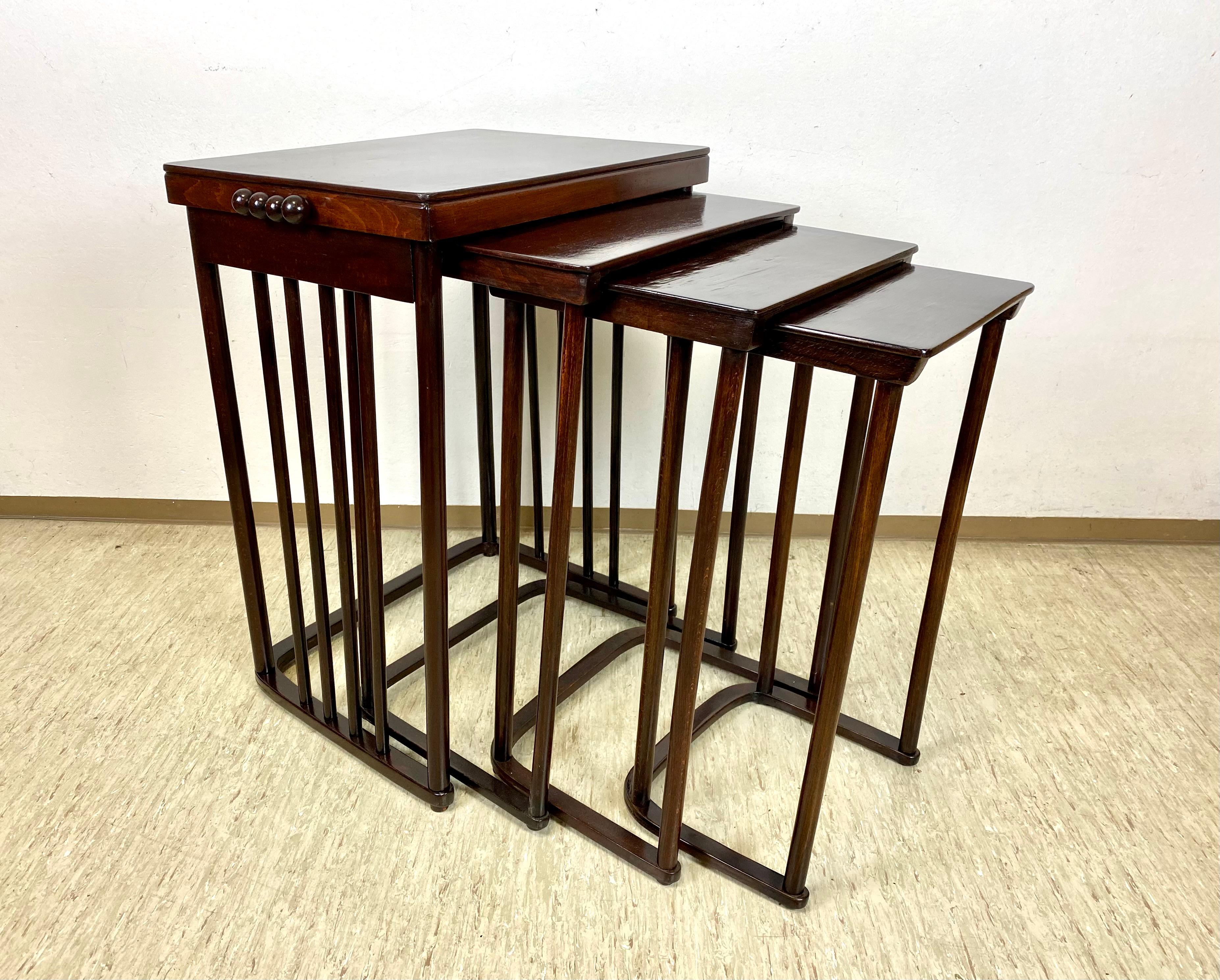 20th Century Josef Hoffmann Bentwood Nesting Table Mod. 986 by J & J Kohn, Austria, 1905