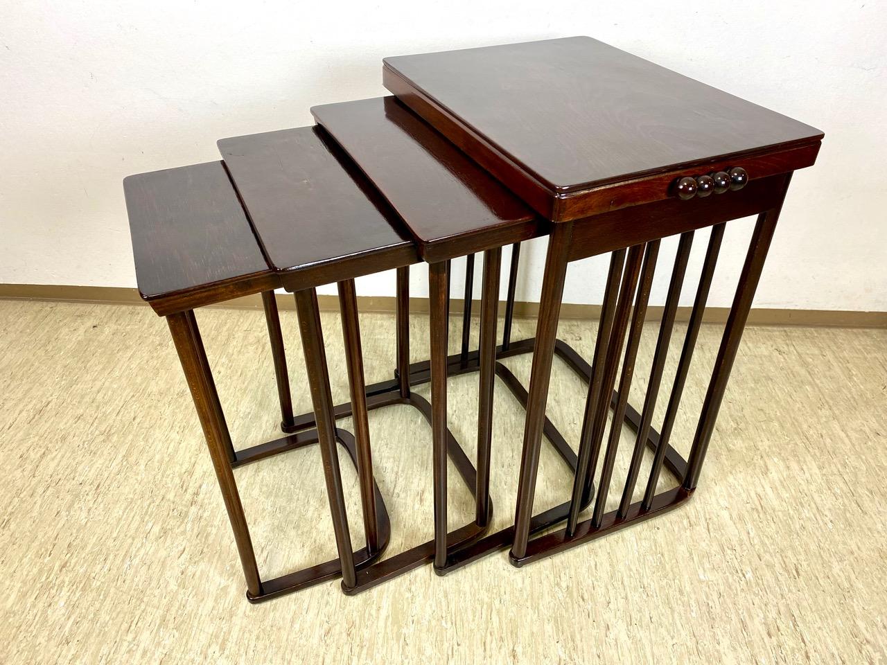 Josef Hoffmann Bentwood Nesting Table Mod. 986 by J & J Kohn, Austria, 1905 1