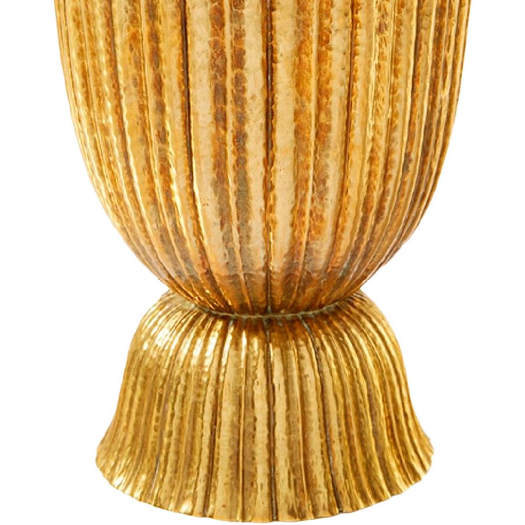 Josef Hoffmann’s fluted brass chalice was based on the elegant form of the Doric column, drawing inspiration from ancient Greek architecture to convey a sense of timeless order and proportion. The vertical grooves running along the surface of the