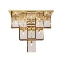 Josef Hoffmann Messing Luster/Pendant, Wiener Secession Stil Re-Edition