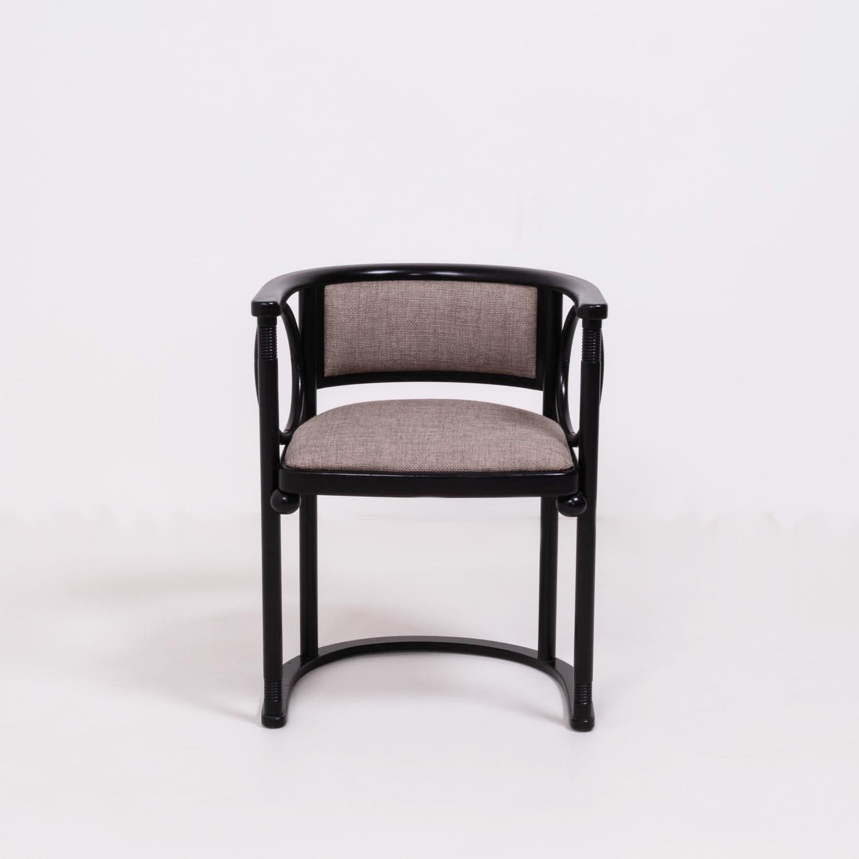 Austrian Art Deco Josef Hoffmann by Wittmann Black Bentwood Dining Chairs, Set of 6
