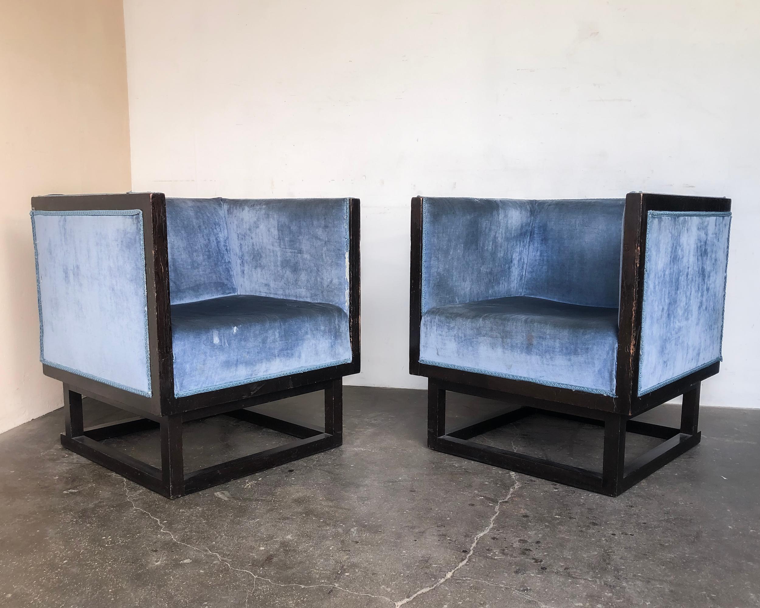 Art Deco Josef Hoffmann Cabinet Seating Set Sofa Loveseat and Chairs by Wittman Austria For Sale