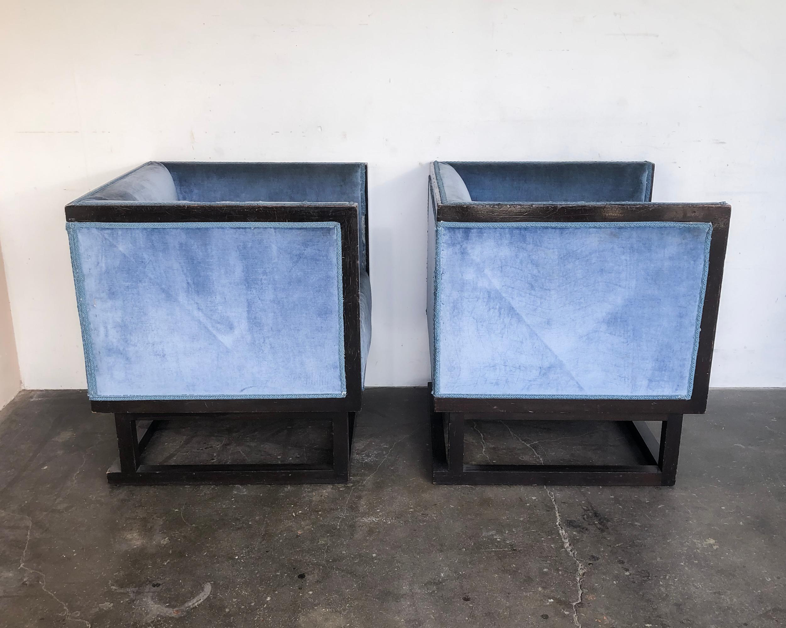 Josef Hoffmann Cabinet Seating Set Sofa Loveseat and Chairs by Wittman Austria In Distressed Condition For Sale In Hawthorne, CA