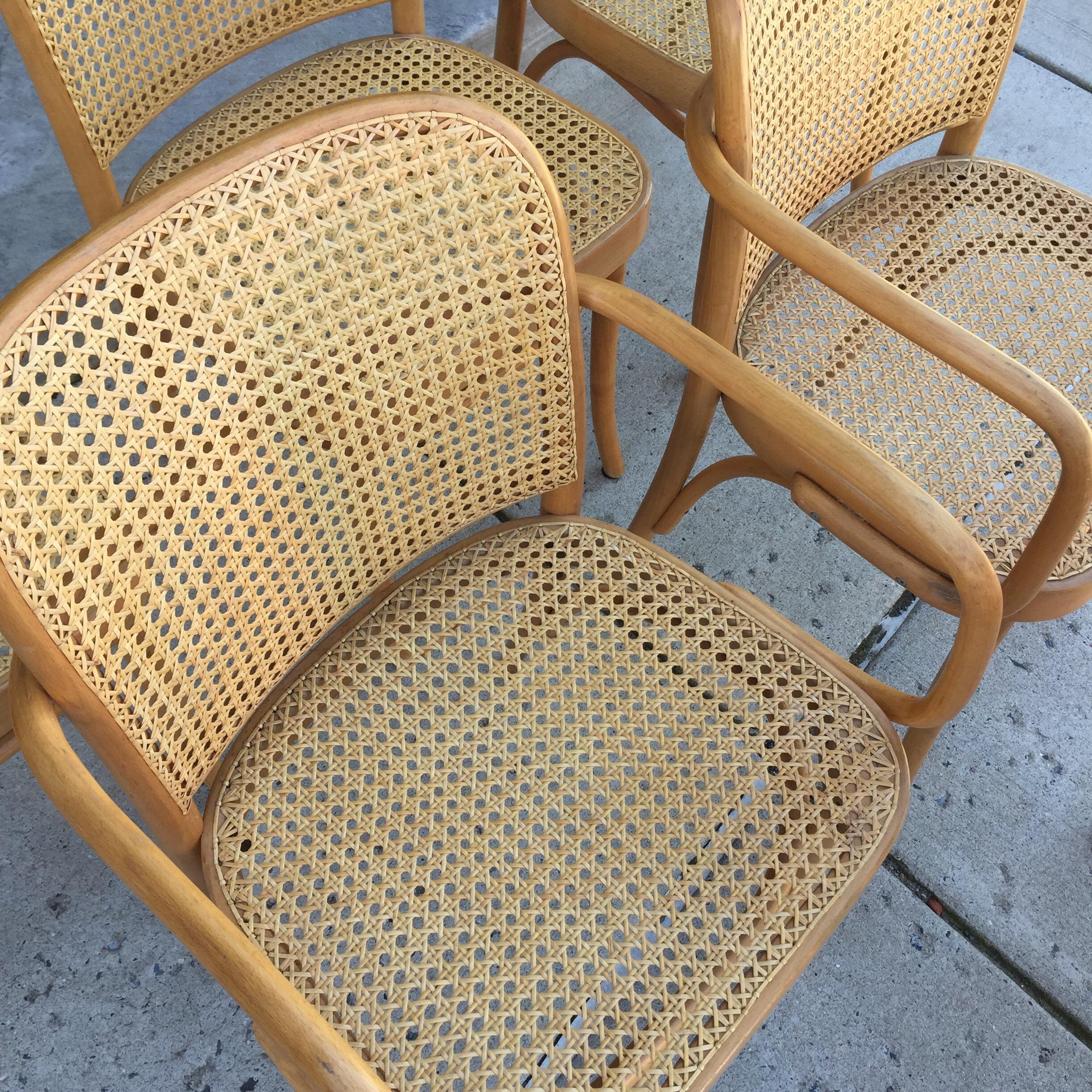Josef Hoffmann Caned 811 Dining Chairs Set of Six In Good Condition In Philadelphia, PA