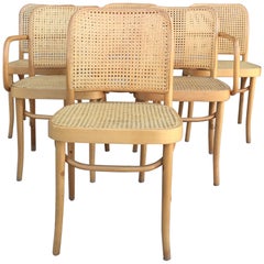 Josef Hoffmann Caned 811 Dining Chairs Set of Six