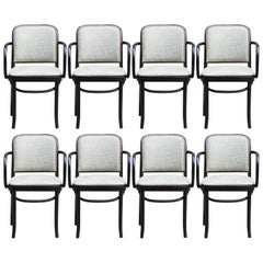 Josef Hoffmann Cotton and Brass Set of Eight No. 811 Chairs