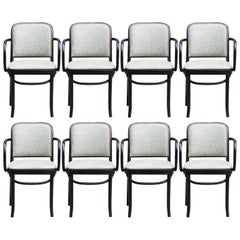 Josef Hoffmann Cotton and Brass Set of Eight No. 811 Chairs