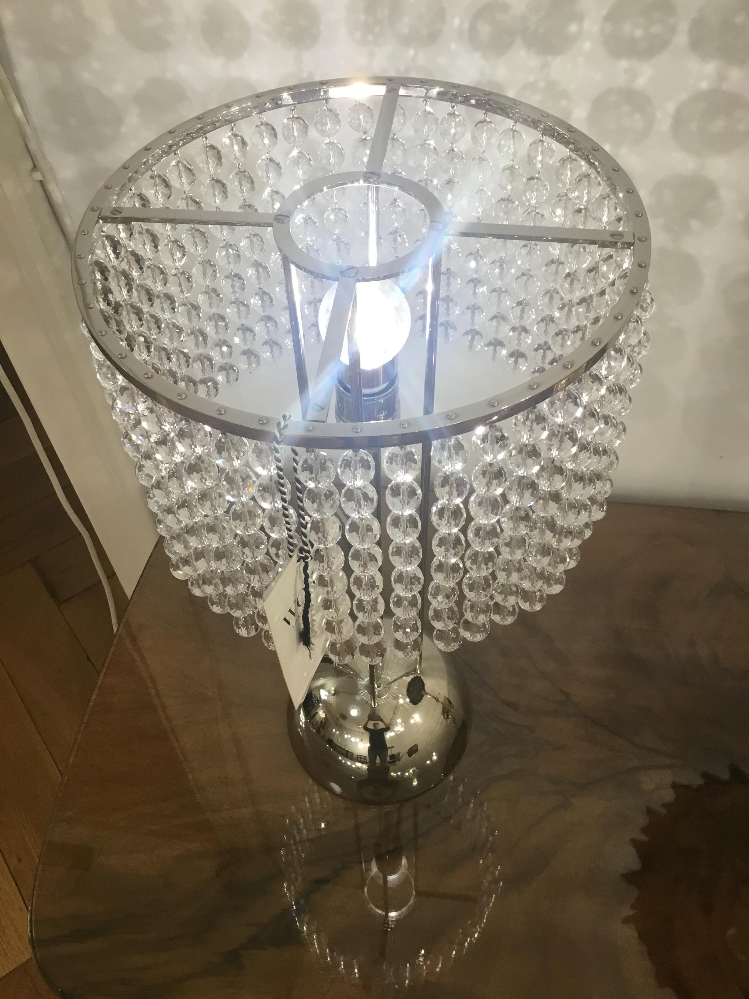 Austrian Josef Hoffmann Crystal Table Lamp Jugendstil Vienna Secession, Re Edtion For Sale