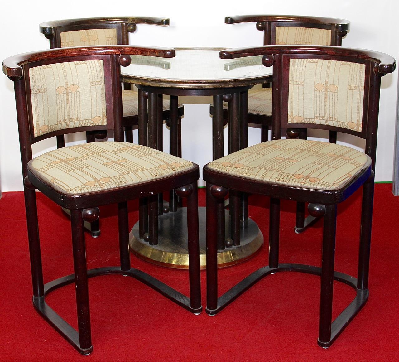 Sécession viennoise Groupe de sièges Fledermaus de Josef Hoffmann, Suite, Thonet, Art Nouveau, Déco en vente